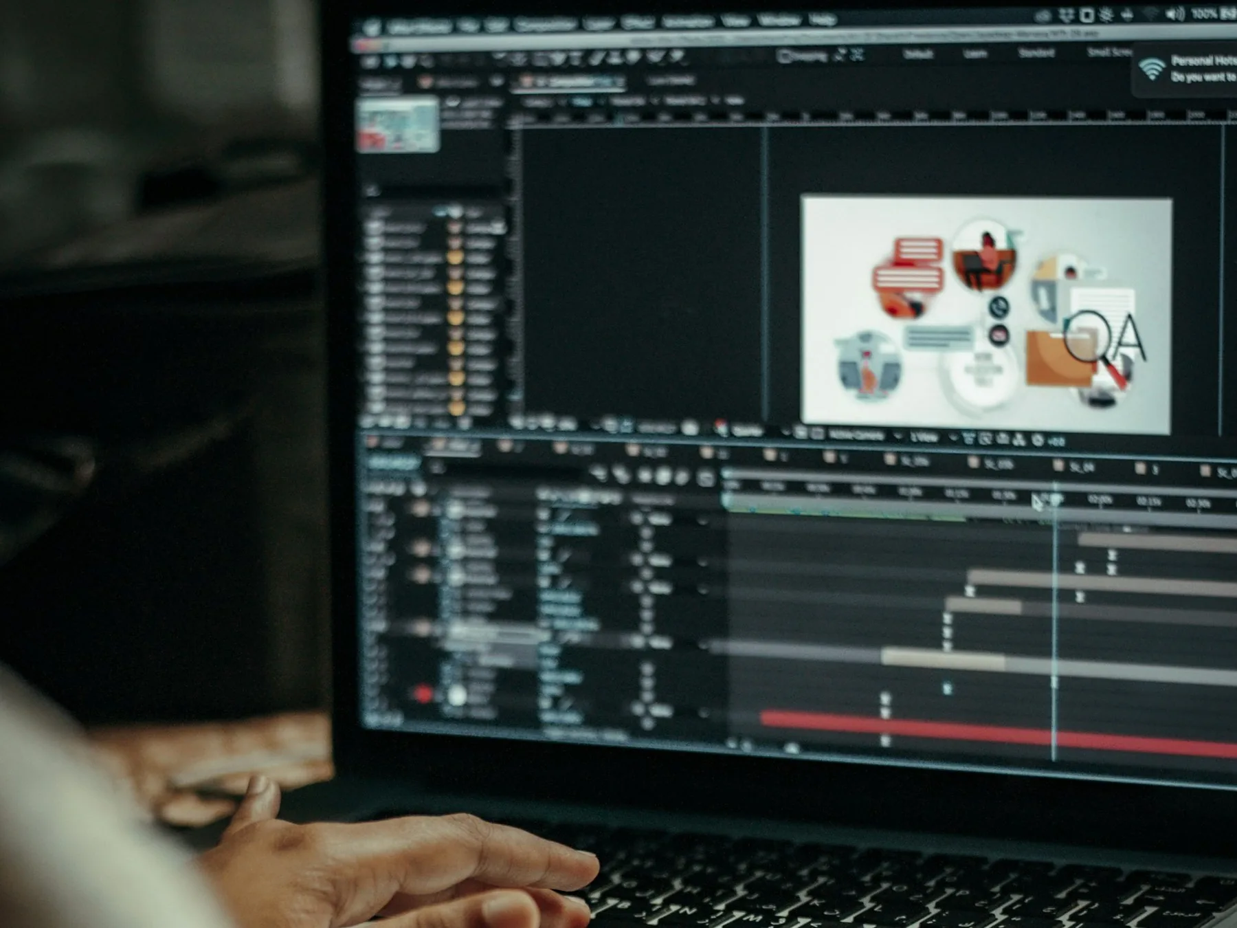 Écran de composition, motion design